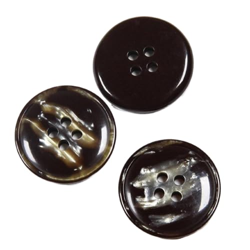 Harzknöpfe mit vier Löchern und runden Mustern, 10 mm - 28 mm (Farbe 2, 15 mm - 10 Stück), 10 Stück von Yeydeoe
