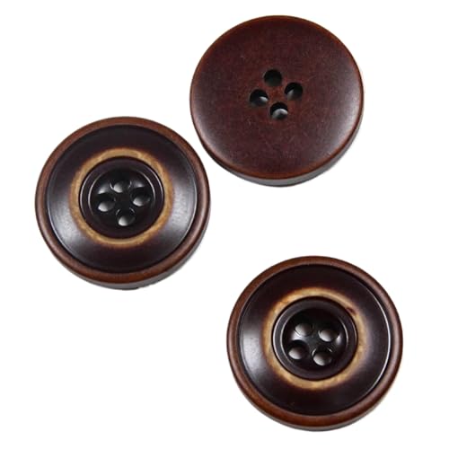 Harzknöpfe mit vier Löchern und runden Mustern, 10 mm - 28 mm (Farbe 2, 20 mm - 10 Stück), 10 Stück von Yeydeoe