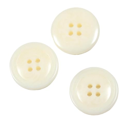 Harzknöpfe mit vier Löchern und runden Mustern, 10 mm - 28 mm (Farbe 4, 15 mm - 10 Stück), 10 Stück von Yeydeoe