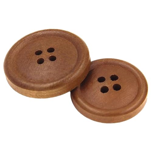 Holzknöpfe für Pullover, Anzüge und Hemden, 11,5 mm bis 22 mm (Braun, 15 mm - 10 Stück) von Yeydeoe