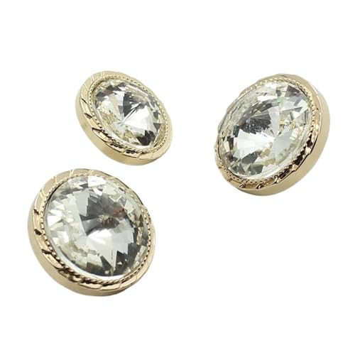 Metall-Kristallknopf-Dekoration (Gold, 18 mm, 6 Stück) von Yeydeoe