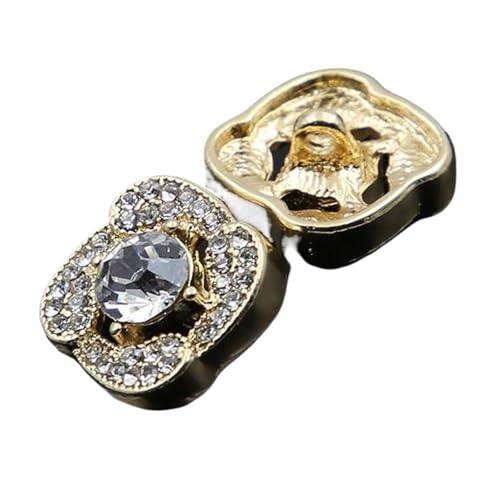 Metallperlenknöpfe mit Kristallakzenten für Damenbekleidung, 15 mm - 24 mm (Farbe 6, 18 mm, 2 Stück) von Yeydeoe