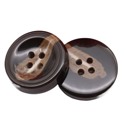 Runde Knöpfe aus Kunstharz, 15 - 32 mm, Kaffee, 32 mm, 6 Stück von Yeydeoe