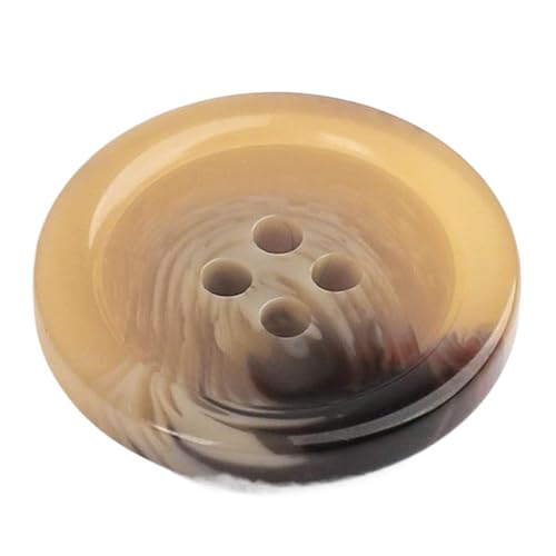 Runde Knöpfe aus Kunstharz mit vier Löchern für Herrenanzüge und Damenmäntel, 15 mm bis 25 mm (Farbe 6, 25,0 mm – 10 Stück) von Yeydeoe