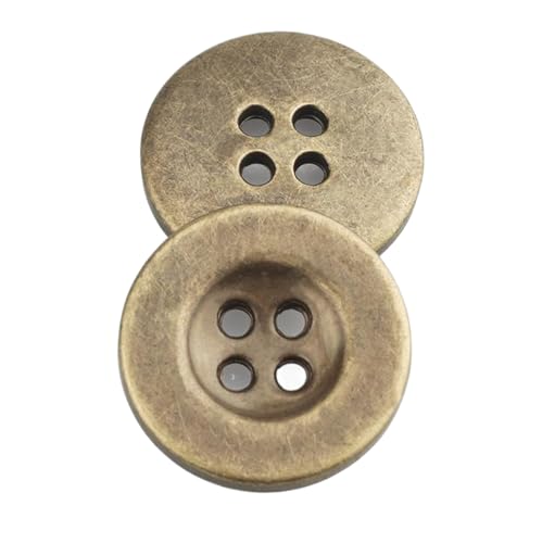 Runde Kunststoffknöpfe mit vier Löchern, 9 - 34 mm, Bronze, 25 mm, 6 Stück Runde Kunststoffknöpfe mit vier Löchern, 9 - 34 mm, Bronze, 25 mm, 6 Stück von Yeydeoe