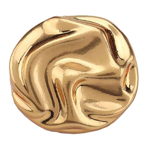 Unregelmäßige Metallknöpfe für Mantel, Blazer, Pullover, Strickjacken, Dekoration, 15 mm, 20 mm, 23 mm (Gold, 15 mm, 6 Stück) von Yeydeoe