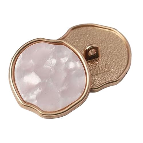 Unregelmäßige Metallknöpfe für Mantel, Pullover, Blazer, Dekoration, 15 mm - 25 mm (Rosa, 15 mm - 6 Stück) von Yeydeoe