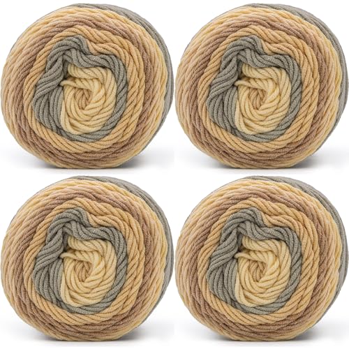 Baumwolle zum Häkeln Farbverlauf Weich 400g(100gx4) HäkelBaumwolle Dickes Garn Weich Baumwolle Zum Häkeln Farbverlauf Bunte Baumwolle Weben Baumwolle Für Schal Zum Stricken von YeyeCyrilze
