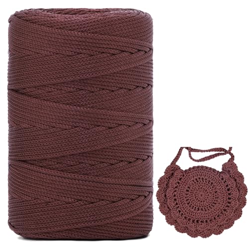 Polyester Makramee Garn 3mm X 225m,Makramee Band,Makramee Kordel 100% Polypropylene Yarn Makramee Schnur Kordel Garn Zum HäKeln FüR Makramee Blumenampel Deko KnüPfen Taschen DIY (Dunkelbraun, 1 Pcs) Polyester Makramee Garn 3mm X 225m,Makramee Band,Makramee Kordel 100% Polypropylene Yarn Makramee Schnur Kordel Garn Zum HäKeln FüR Makramee Blumenampel Deko KnüPfen Taschen DIY (Dunkelbraun, 1 Pcs) von YeyeCyrilze