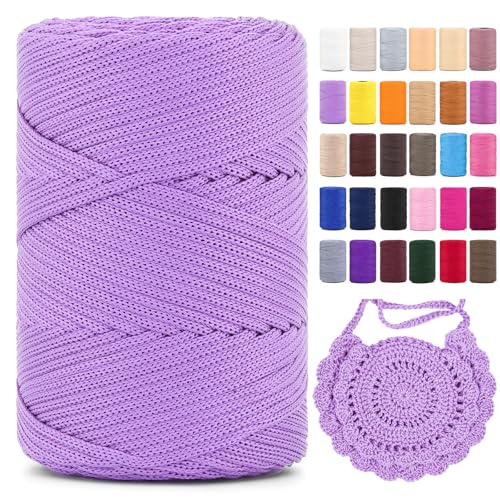 Polyester Makramee Garn 3mm X 225m,Makramee Band,Makramee Kordel 100% Polypropylene Yarn Makramee Schnur Kordel Garn Zum HäKeln FüR Makramee Blumenampel Deko KnüPfen Taschen DIY (Helles Lila, 1 Pcs) Polyester Makramee Garn 3mm X 225m,Makramee Band,Makramee Kordel 100% Polypropylene Yarn Makramee Schnur Kordel Garn Zum HäKeln FüR Makramee Blumenampel Deko KnüPfen Taschen DIY (Helles Lila, 1 Pcs) von YeyeCyrilze