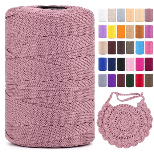 Polyester Makramee Garn 3mm X 225m,Makramee Band,Makramee Kordel 100% Polypropylene Yarn Makramee Schnur Kordel Garn Zum HäKeln FüR Makramee Blumenampel Deko KnüPfen Taschen DIY (Lederpulver, 1 Pcs) Polyester Makramee Garn 3mm X 225m,Makramee Band,Makramee Kordel 100% Polypropylene Yarn Makramee Schnur Kordel Garn Zum HäKeln FüR Makramee Blumenampel Deko KnüPfen Taschen DIY (Lederpulver, 1 Pcs) von YeyeCyrilze