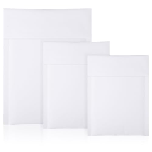 Yeyeplum Luftpolster-Versandtaschen aus Kraftpapier, 3 Größen, für CDs, Bücher, Geschäftsbedarf (Weiß, 50) von Yeyeplum