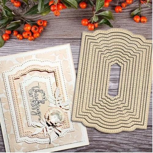 Yeyert 10 x Weihnachts-Metall-Stanzformen, quadratisch, Blumenrahmen, Stanzschablonen für Bastelarbeiten, Einladungskarten, Scrapbooking, Alben, dekorative Prägepapier-Stanzformen, Kartenherstellung von Yeyert