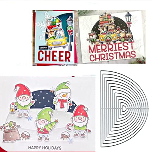 Yeyert 12 Stück verschachtelte halbrunde Metall-Stanzformen, Merry Christmas Nest, runde Stanzformen, Schablonen, DIY, Scrapbooking, dekorative Prägepapier, Scrapbooking, Kartenherstellung Yeyert 12 Stück verschachtelte halbrunde Metall-Stanzformen, Merry Christmas Nest, runde Stanzformen, Schablonen, DIY, Scrapbooking, dekorative Prägepapier, Scrapbooking, Kartenherstellung von Yeyert