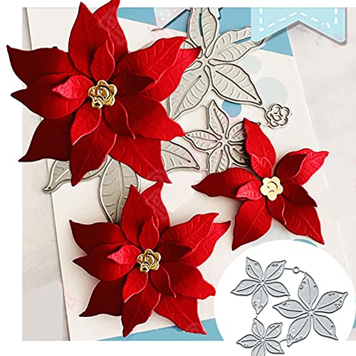 3 Stück Blatt-Blumen-Metall-Stanzformen, für Frühling, Hochzeit, Blume, Weihnachten, Schneeflocken, Stanzschablonen, DIY, Scrapbooking, dekorative Prägepapier, Scrapbooking, Kartenherstellung von Yeyert