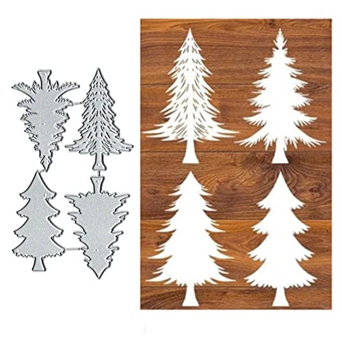 4 Stück Weihnachtsbaum-Metall-Stanzformen für Kartenherstellung, Tannenbaum, Karten, Stanzschablonen, DIY, Scrapbooking, Album, dekorative Prägung, Papier, Karten, Prägung, Handwerk 4 Stück Weihnachtsbaum-Metall-Stanzformen für Kartenherstellung, Tannenbaum, Karten, Stanzschablonen, DIY, Scrapbooking, Album, dekorative Prägung, Papier, Karten, Prägung, Handwerk von Yeyert