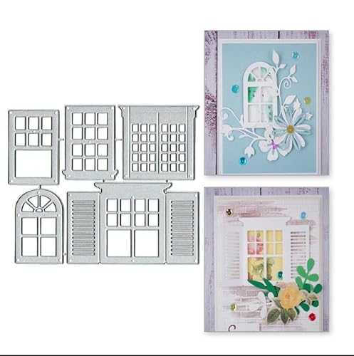 5 Stück Fenstervorhang Stanzformen, DIY Handwerk Vorlage 5 Stück Fenstervorhang Scrapbook Karten Schneiden Stanzschablonen für DIY Prägen Kartenherstellung Papierschablonen Scrapbooking von Yeyert