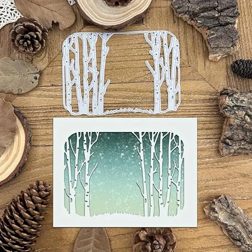Bezaubernde Metall-Stanzformen, Stanzschablonen für Kartenherstellung, Motiv: Winterwald, Motiv: Frohe Weihnachtsbaum, Schablonen, DIY, Scrapbooking, Album, dekoratives Prägepapier, Karten, Prägung Bezaubernde Metall-Stanzformen, Stanzschablonen für Kartenherstellung, Motiv: Winterwald, Motiv: Frohe Weihnachtsbaum, Schablonen, DIY, Scrapbooking, Album, dekoratives Prägepapier, Karten, Prägung von Yeyert