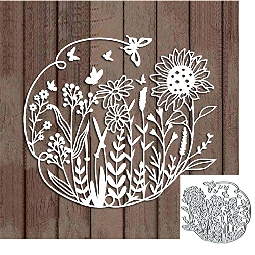 Blumen Schmetterling Gras Metall Stanzformen für Kartenherstellung, Frühlingsblume, Gras, Karten, Stanzschablonen, DIY, Scrapbooking, Album, dekorative Prägung, Papier, Karten, Prägung, Handwerk von Yeyert