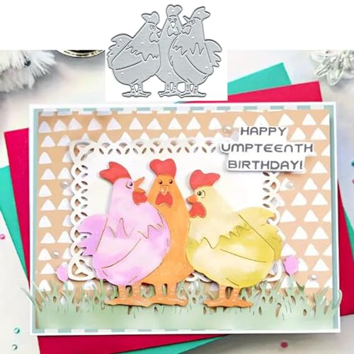 Metall-Stanzformen, Hühner, Herz, Herz, Stanzformen, Schablonen, DIY, Scrapbooking, dekoratives Prägepapier, Scrapbooking, Kartenherstellung, 3 Stück Metall-Stanzformen, Hühner, Herz, Herz, Stanzformen, Schablonen, DIY, Scrapbooking, dekoratives Prägepapier, Scrapbooking, Kartenherstellung, 3 Stück von Yeyert