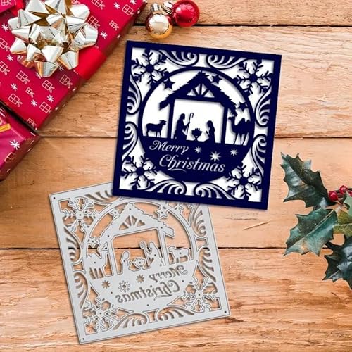 Metall-Stanzformen, Motiv: Frohe Weihnachten, Motiv: Schaf, Schneeflocke, Sterne, Blatt, Stanzschablonen, DIY, Scrapbooking, dekorative Prägung, Papier, Scrapbooking, Kartenherstellung Metall-Stanzformen, Motiv: Frohe Weihnachten, Motiv: Schaf, Schneeflocke, Sterne, Blatt, Stanzschablonen, DIY, Scrapbooking, dekorative Prägung, Papier, Scrapbooking, Kartenherstellung von Yeyert