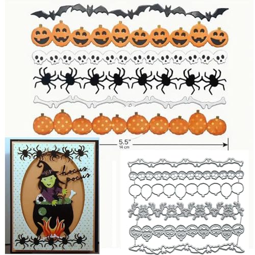 Metall-Stanzformen für Halloween, Motiv: Kürbis, Spinne, Fledermaus, Halloween, Totenkopf, Spinne, Stanzschablonen für DIY, Scrapbooking, Album, dekorative Prägepapier-Stanzformen, Kartenherstellung Metall-Stanzformen für Halloween, Motiv: Kürbis, Spinne, Fledermaus, Halloween, Totenkopf, Spinne, Stanzschablonen für DIY, Scrapbooking, Album, dekorative Prägepapier-Stanzformen, Kartenherstellung von Yeyert