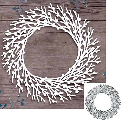 Metall-Stanzformen, Kranz mit Zweigen, Hochzeit, Baum, Blume, Blätter, Stanzschablonen für Bastelarbeiten, Scrapbooking, Alben, dekorative Prägepapier-Stanzformen für Kartenherstellung von Yeyert