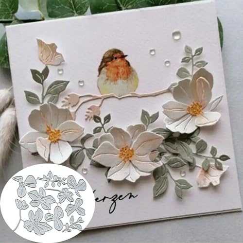 Metall-Stanzformen mit Blumen, Zweigen und Blättern, Frühlingsvogel, Blumenrahmen, Stanzschablonen für Bastelarbeiten, Einladungskarten, Scrapbooking, Alben, dekorative Prägepapier-Stanzformen, Metall-Stanzformen mit Blumen, Zweigen und Blättern, Frühlingsvogel, Blumenrahmen, Stanzschablonen für Bastelarbeiten, Einladungskarten, Scrapbooking, Alben, dekorative Prägepapier-Stanzformen, von Yeyert