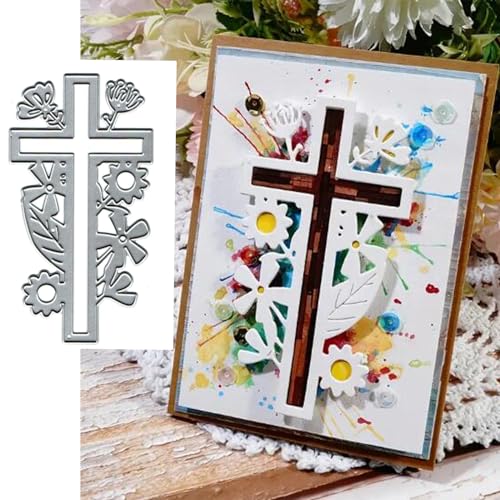 Yeyert Yeyert-001 Metall-Stanzformen mit Osterblumenkreuz für Kartenherstellung, Blumenkreuz, Stanzschablonen, DIY, Scrapbooking, Album, dekorative Prägung, Papier, Karten, Prägung, Handwerk, Silber Yeyert Yeyert-001 Metall-Stanzformen mit Osterblumenkreuz für Kartenherstellung, Blumenkreuz, Stanzschablonen, DIY, Scrapbooking, Album, dekorative Prägung, Papier, Karten, Prägung, Handwerk, Silber von Yeyert