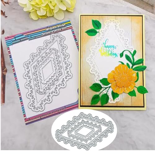 Metall-Stanzformen mit Spitzenrahmen, Rauten-Hintergrund, Frohe Weihnachten, Blume, Spitze, Stanzschablonen für DIY, Scrapbooking, Album, dekorative Prägepapier-Stanzformen für Kartenherstellung Metall-Stanzformen mit Spitzenrahmen, Rauten-Hintergrund, Frohe Weihnachten, Blume, Spitze, Stanzschablonen für DIY, Scrapbooking, Album, dekorative Prägepapier-Stanzformen für Kartenherstellung von Yeyert