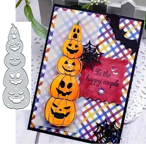 Metall-Stanzschablonen für Halloween, Kürbis-Geist, Schablonen für Bastelarbeiten, Scrapbooking, Alben, dekorative Prägepapier-Stanzformen für Kartenherstellung von Yeyert