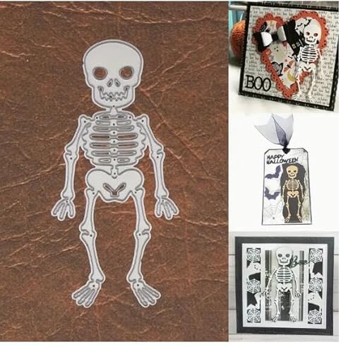 Metall-Stanzschablonen für Halloween, Skelett, Totenkopf, Schablonen für DIY, Scrapbooking, Album, dekorative Prägepapier-Stanzformen für Kartenherstellung von Yeyert