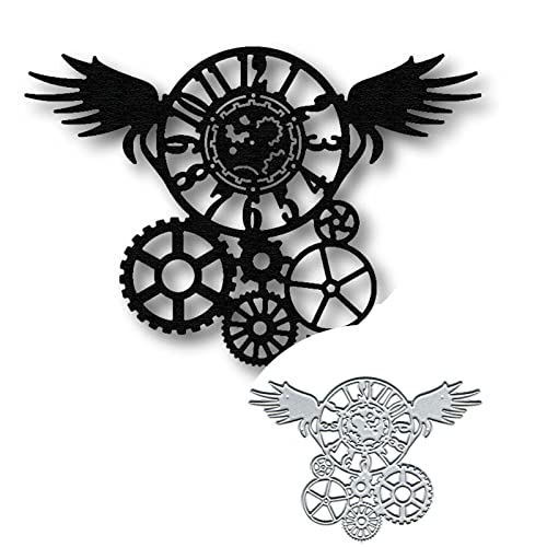 Yeyert Punk Gear Flügelrahmen, Metall-Stanzformen, Uhr-Zahnrad-Rahmen, Stanzschablonen, für DIY-Einladungen, Karten, Scrapbooking, Album, dekorative Prägeschablonen, Kartenherstellung Yeyert Punk Gear Flügelrahmen, Metall-Stanzformen, Uhr-Zahnrad-Rahmen, Stanzschablonen, für DIY-Einladungen, Karten, Scrapbooking, Album, dekorative Prägeschablonen, Kartenherstellung von Yeyert