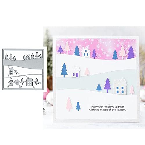 Schneehaus, quadratischer Rahmen, Metall-Stanzformen, Merry Christmas Tree Snow Stanzschablonen für DIY-Einladungen, Karten, Scrapbooking, Album, dekorative Prägepapier-Stanzformen, Kartenherstellung Schneehaus, quadratischer Rahmen, Metall-Stanzformen, Merry Christmas Tree Snow Stanzschablonen für DIY-Einladungen, Karten, Scrapbooking, Album, dekorative Prägepapier-Stanzformen, Kartenherstellung von Yeyert