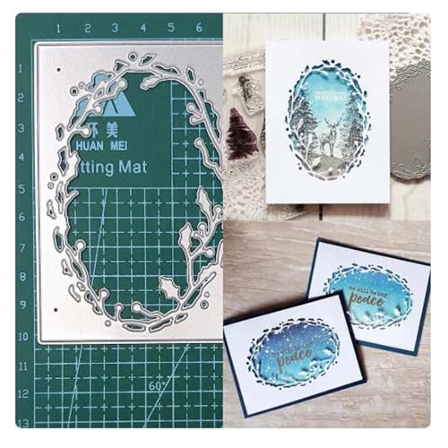Metall-Stanzformen, oval, Motiv: Weihnachtsranken, Frühlingszweige und Rahmen, Stanzschablonen für Bastelarbeiten, Einladungskarten, Scrapbooking, Alben, dekorative Prägepapier-Stanzformen, Metall-Stanzformen, oval, Motiv: Weihnachtsranken, Frühlingszweige und Rahmen, Stanzschablonen für Bastelarbeiten, Einladungskarten, Scrapbooking, Alben, dekorative Prägepapier-Stanzformen, von Yeyert