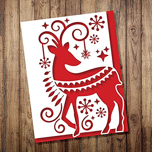 Weihnachten Elch Hirsch Metall Handwerk Stanzformen, DIY Handwerk Vorlage Frohe Weihnachten Scrapbook Karten Stanzformen Schablone für DIY Prägen Kartenherstellung dekorative Papierformen Scrapbooking von Yeyert