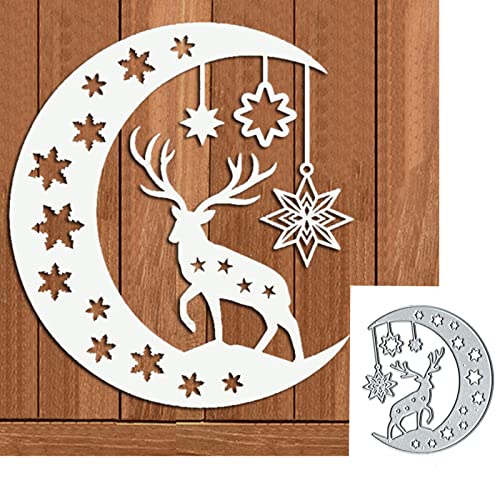 Weihnachts-Elch, Stern, Mond, Metall, Stanzformen für Kartenherstellung, Weihnachten, Hirsch, Schneeflocke, Karten, Stanzschablonen, DIY, Scrapbooking, dekorative Prägepapier, Karten, Kunsthandwerk Weihnachts-Elch, Stern, Mond, Metall, Stanzformen für Kartenherstellung, Weihnachten, Hirsch, Schneeflocke, Karten, Stanzschablonen, DIY, Scrapbooking, dekorative Prägepapier, Karten, Kunsthandwerk von Yeyert
