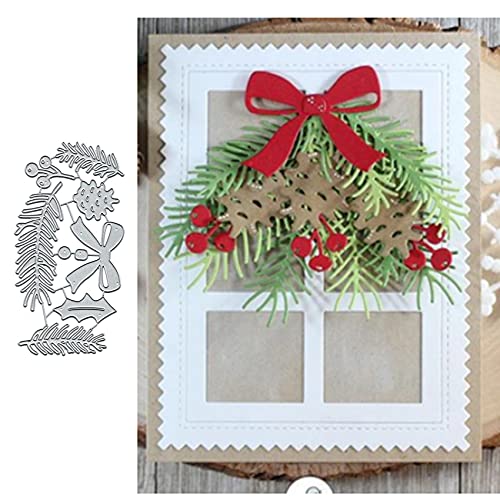 Weihnachtsblätter Blume Metall Stanzformen, Weihnachtsblatt Kiefer Fliege Karte Stanzschablonen DIY Scrapbooking Fotoalbum dekorative Prägepapier Kartenherstellung von Yeyert