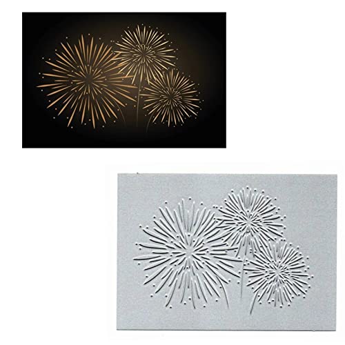 Weihnachtsfolien-Feuerwerk-Metall-Stanzformen, Feuerwerk, Party-Hintergrund, Stanzschablonen, für DIY-Einladungen, Karten, Scrapbooking, Album, dekorative Prägepapier-Stanzformen, Karte von Yeyert