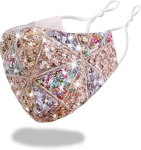 Yezhenzhen Glitzernde Pailletten-Gesichtsbedeckung, Glitzer, Baumwoll-Pailletten, Maskerade, Gesichtsbedeckung von Yezhenzhen