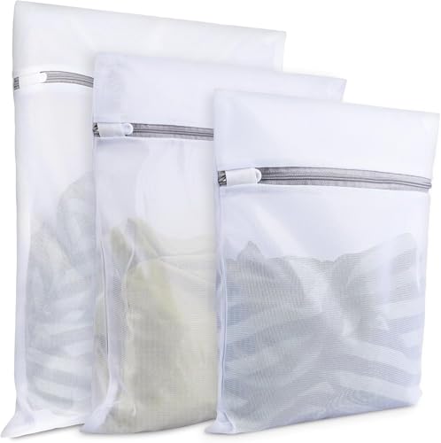Yezhenzhen Netz-Wäschesäcke für Feinwäsche, 3 Stück Wäschesäcke aus Netzstoff in 3 Größen (1 groß, 1 mittel, 1 klein), Kleidersack für Waschmaschine von Yezhenzhen
