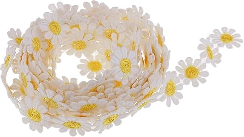 Yezhenzhen Spitzenband mit Gänseblümchen-Motiv, Vintage-Stil, 2,7 m lang, Weiß, zum Nähen, Basteln, für Kleider, Dekoration, DIY, Stirnband, Scrapbooking, Karten, Gelb Yezhenzhen Spitzenband mit Gänseblümchen-Motiv, Vintage-Stil, 2,7 m lang, Weiß, zum Nähen, Basteln, für Kleider, Dekoration, DIY, Stirnband, Scrapbooking, Karten, Gelb von Yezhenzhen