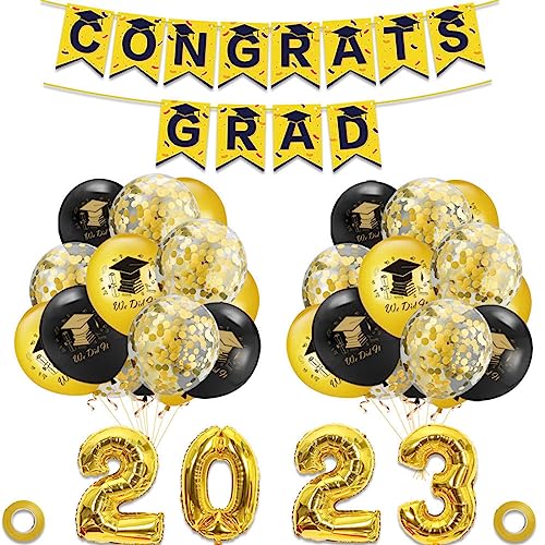 2023 Graduation Ballon Hängeset Kombination Zubehör für Universitätsstudent Junior School Student Graduation Ballon Set 2023 von Yfenglhiry
