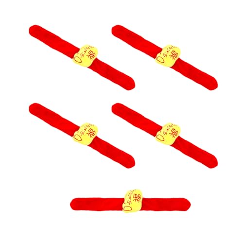 Yfenglhiry 5 Stück Frühlingsfest dekorative Armbänder lustige Klatschen Armbänder Ringe Mode Armreif Party Zubehör für Kinder Frühling Festival Slap Ringe Armband von Yfenglhiry