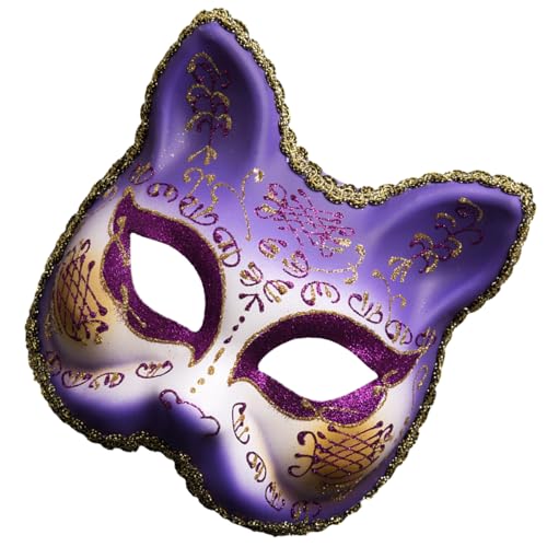 Yfenglhiry Maskerade für Mädchen, halbes Gesicht, Tier, Cosplay, Halloween, Party, Karneval, Maskerade, Halloween, Cosplay, halbes Gesicht, niedliches Tier von Yfenglhiry
