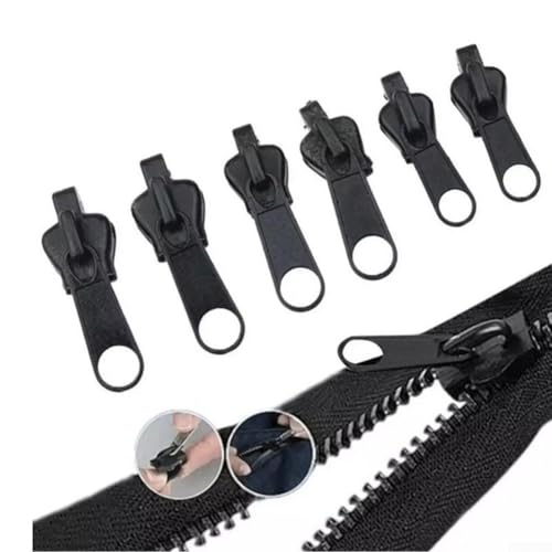Für Reißverschluss-Reparatur-Werkzeugset, 6-teilig in 3 Größen für Taschen, Stiefel und Jacken (schwarz) von Yhenlovtt