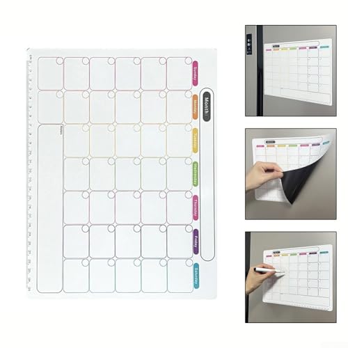 Magnetischer Monatskalender, trocken abwischbarer Planer für Kühlschrank für einfachen Zugriff Magnetischer Monatskalender, trocken abwischbarer Planer für Kühlschrank für einfachen Zugriff von Yhenlovtt