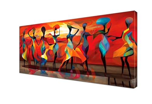 Afrika Malen nach Zahlen Frau Malen Nach Zahlen Erwachsene Groß 25x50 cm Leinwand DIY Anfänger Handgemalt Ölgemälde Bastelset Erwachsene Mit Pinseln und Acrylfarbe für Room Decor (Ohne Rahmen) Y6-166 von Yhfunfo