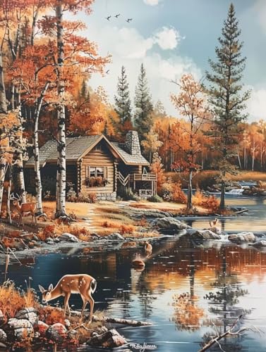 DIY See Diamond Painting Set, 5D Diamant Painting Bilder Reh, Diamond Painting Eckige Steine, Diamond Art Full Drill Stickerei Malerei Basteln Erwachsene, für Zuhause Wanddekor Geschenk 30x40cm S2-181 DIY See Diamond Painting Set, 5D Diamant Painting Bilder Reh, Diamond Painting Eckige Steine, Diamond Art Full Drill Stickerei Malerei Basteln Erwachsene, für Zuhause Wanddekor Geschenk 30x40cm S2-181 von Yhfunfo