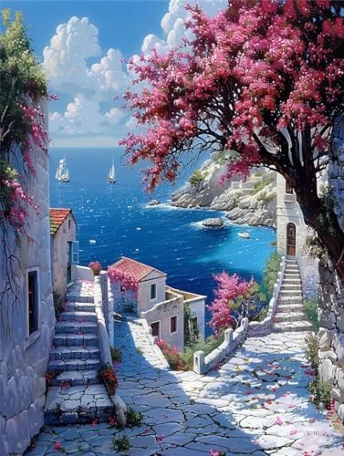 Diamond Painting Landschaft - 5D Stadt Diamant Bilder Mit Zubehör, DIY Malen Nach Zahlen Crystal Art Basteln, Für Deko Wohnzimmer 40x50cm S2-124 von Yhfunfo
